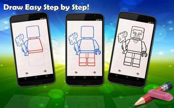 Drawing Lessons Bioms Mine Craft Lego Blocks 3 تصوير الشاشة
