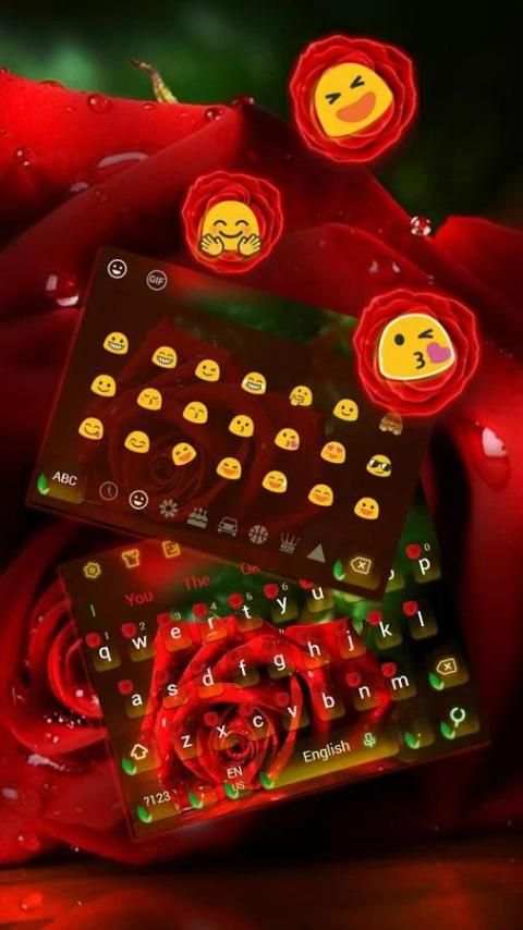 Tema keyboard Red rose screenshot 2