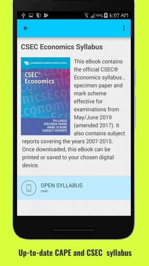CXC Syllabus - CSEC and CAPE Syllabus App 2 تصوير الشاشة