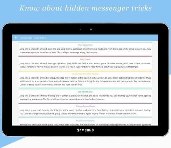 Secret Facebook Tips and Tricks - Messenger Tricks screenshot 2