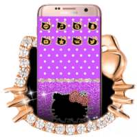 Purple Kitty Diamond Bowknot Theme on 9Apps