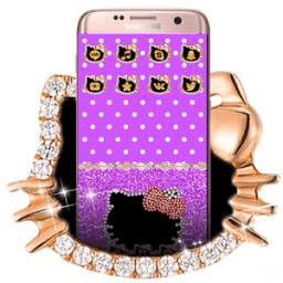 Purple Kitty Diamond Bowknot Theme 1.1.1