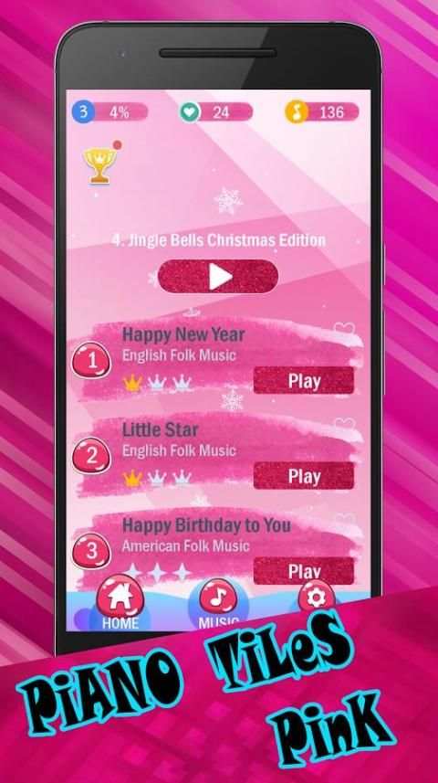 Piano Pink Tiles screenshot 1