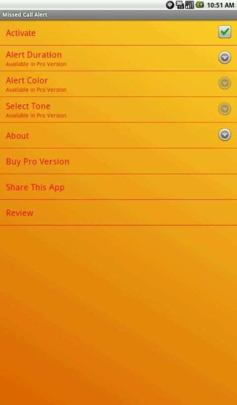Missed Call Alert / Reminder screenshot 1