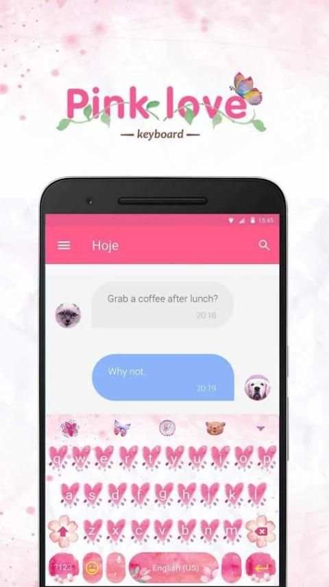Pink Love Emoji Keyboard Theme screenshot 2