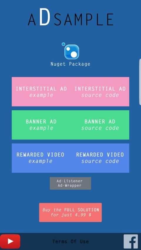 Mobile Ads Example INTERSTITIAL + BANNER +VIDEO AD screenshot 4