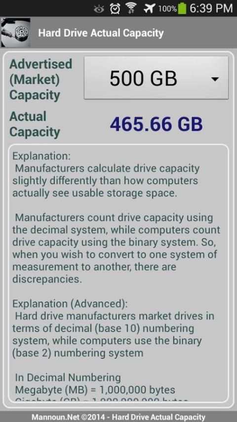 Hard Drive - Actual Capacity स्क्रीनशॉट 3