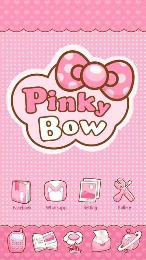 Pinky Bow GO Launcher Theme 3 تصوير الشاشة