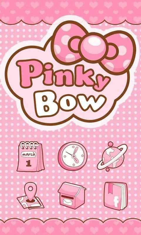 Pinky Bow GO Launcher Theme 5 تصوير الشاشة