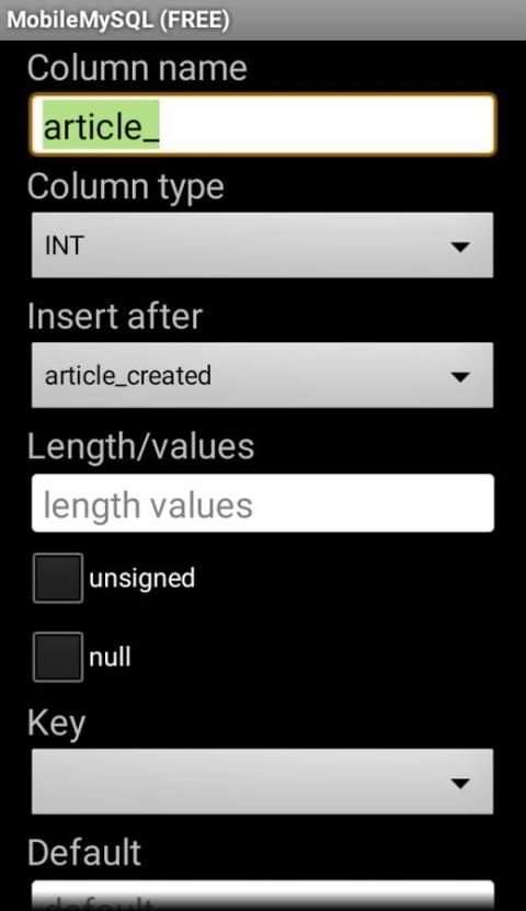 Mobile MySQL Manager (Free) скриншот 2