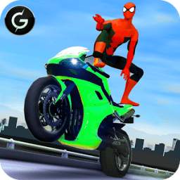 3D Hero Super Spider Rider - Moto Traffic Shooter