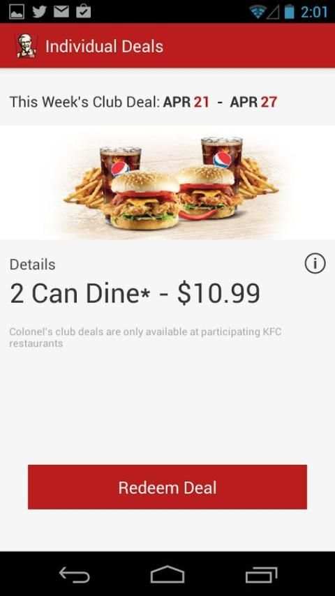 KFC Canada Colonel's Club 4 تصوير الشاشة