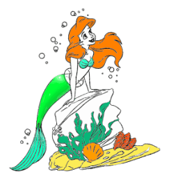 coloring book : mermaid icon