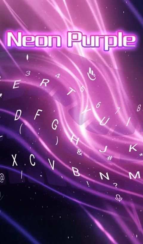 Neon Purple Love Keyboard Theme скриншот 2