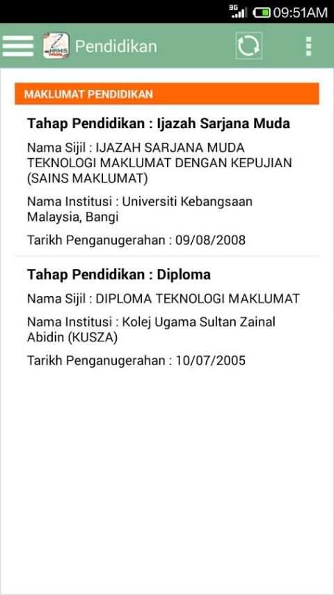 MyHRMIS Profil screenshot 1
