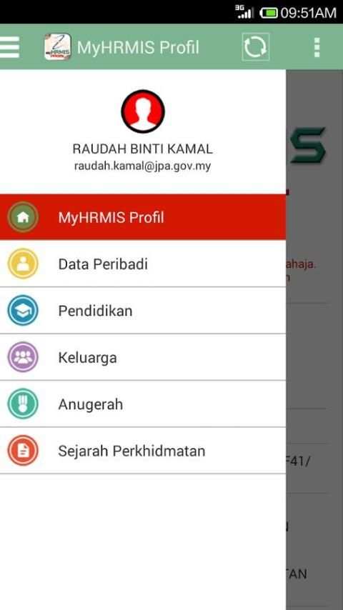 MyHRMIS Profil screenshot 2