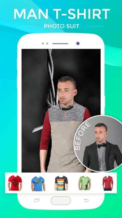 Men T-Shirt Photo Suit 6 تصوير الشاشة