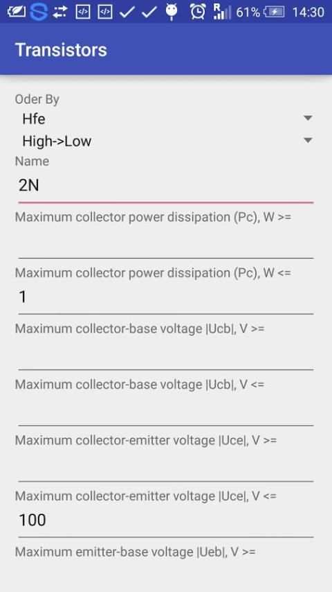 Bipolar Transistors Database screenshot 1