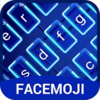 Neon Blue Keyboard Theme & Emoji Keyboard