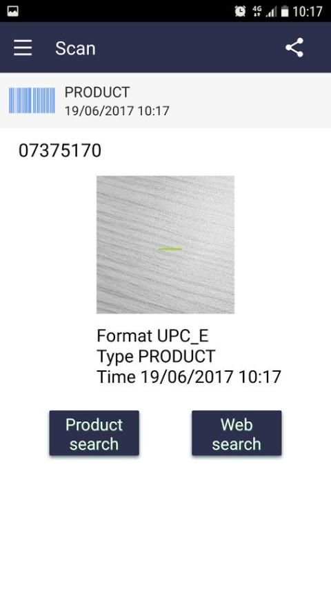 Barcode scanner screenshot 2