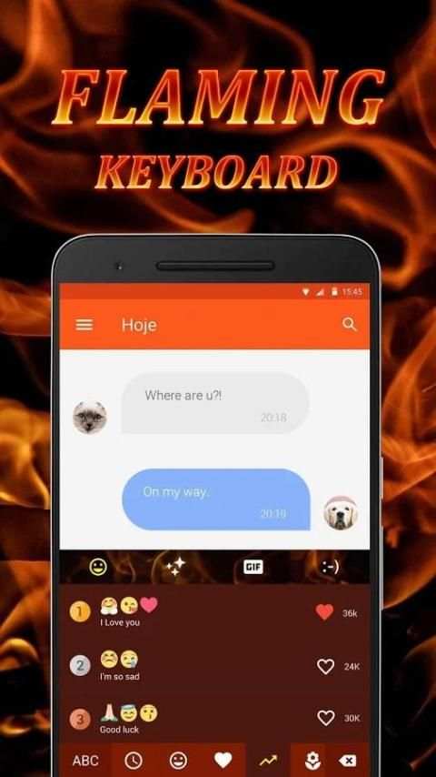 Flaming Keyboard Theme & Emoji Keyboard screenshot 2