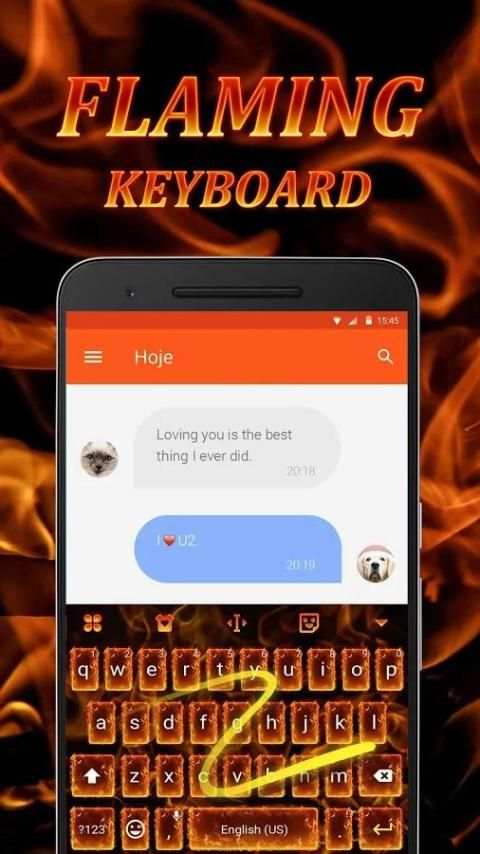Flaming Keyboard Theme & Emoji Keyboard screenshot 1