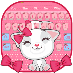 Cute Cat Bowknot Keyboard иконка