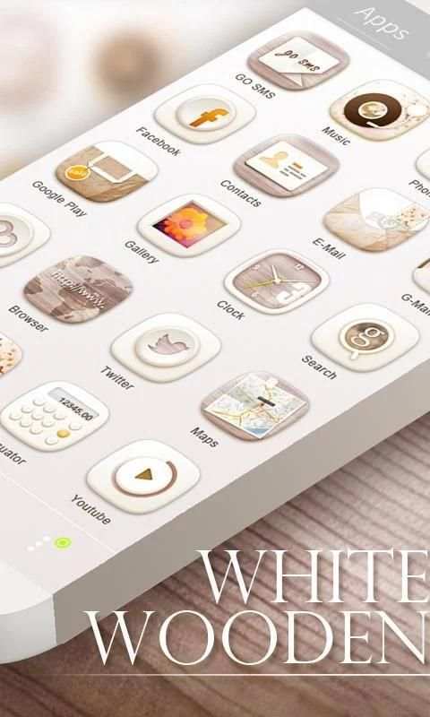 White Wooden GO Launcher Theme screenshot 6