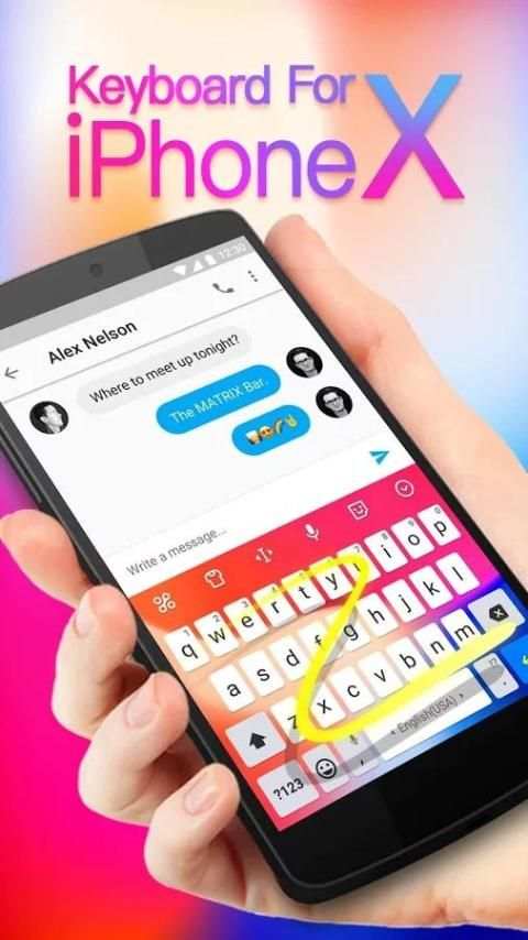 Rainbow Keyboard Theme for Phone X скриншот 4