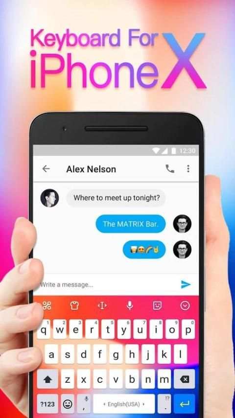 Rainbow Keyboard Theme for Phone X скриншот 2