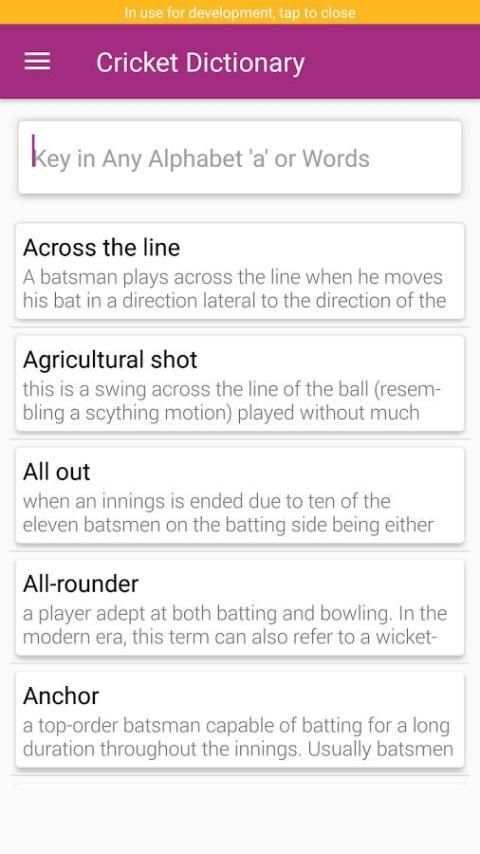 Cricket Dictionary screenshot 2