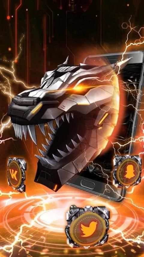 3D Mech Dragon Theme screenshot 2