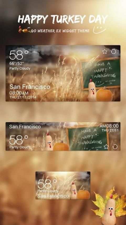 Happy Turkey Day GO Weather EX screenshot 2