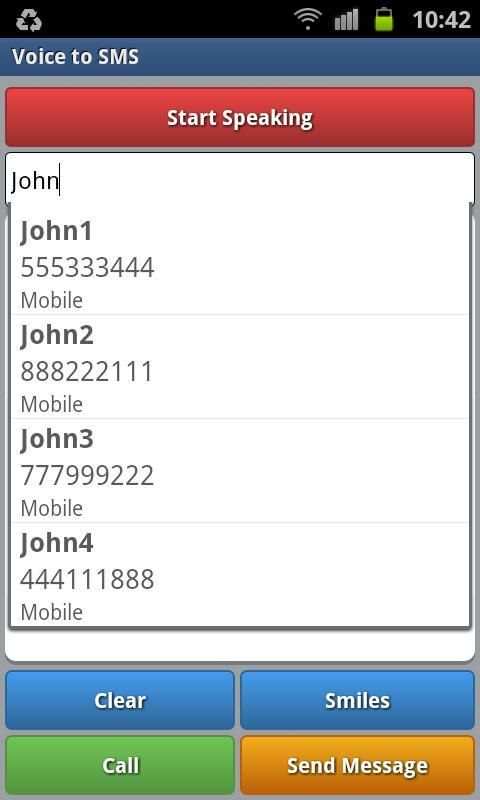 Voice To SMS 1 تصوير الشاشة