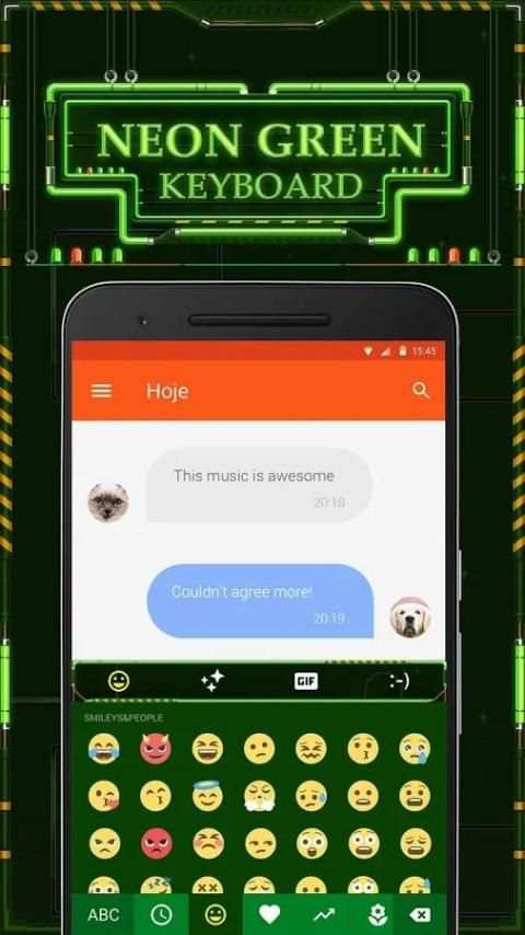 Neon Green Keyboard Theme & Emoji Keyboard स्क्रीनशॉट 4