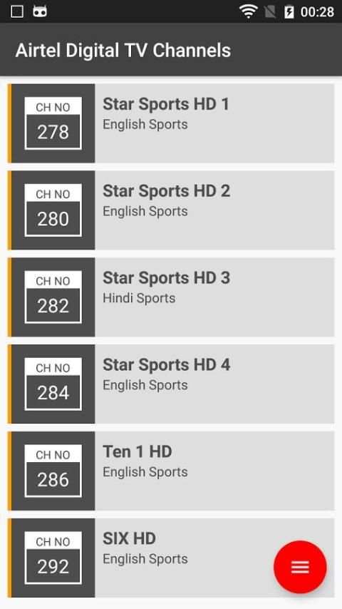 Airtel Digital TV Channels स्क्रीनशॉट 2