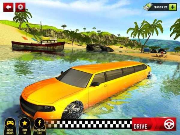 Beach Water Surfer Limousine Car Driving Simulator screenshot 4