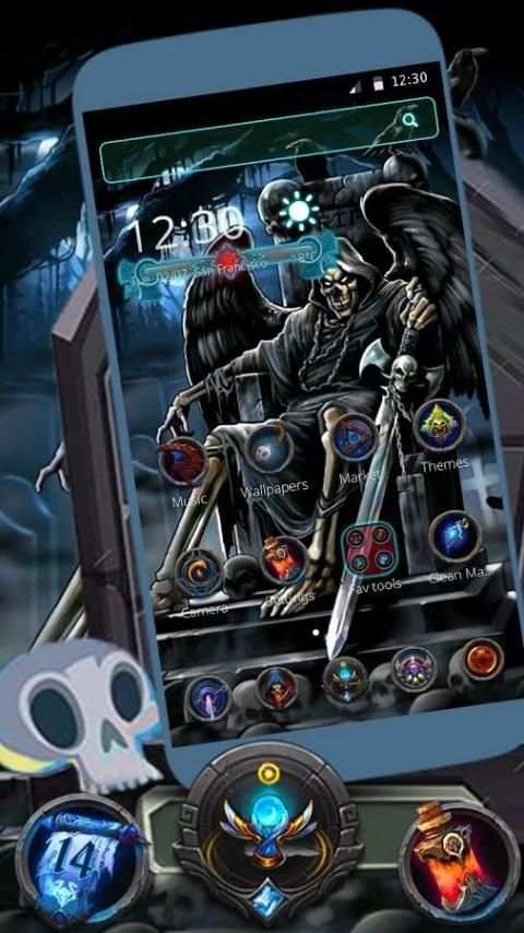 Dark Skull Mobile Theme on 9Apps