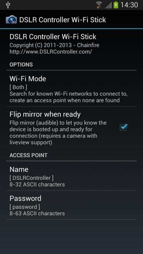 DSLR Controller Wi-Fi Stick 2 تصوير الشاشة