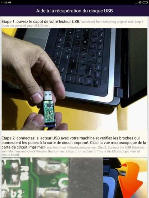 Récupération de données du lecteur USB French Help स्क्रीनशॉट 12