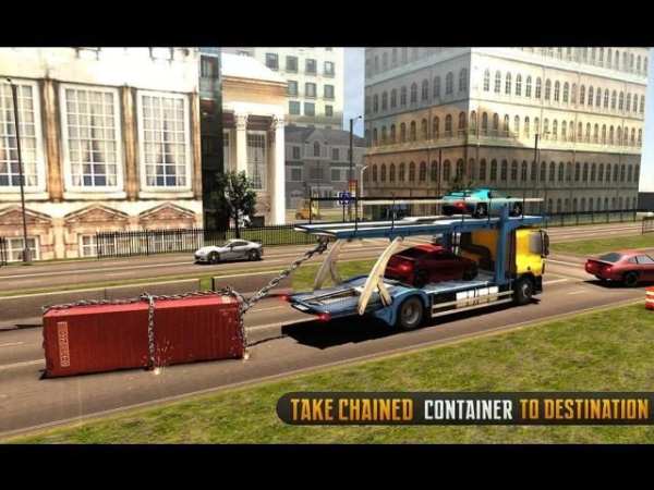 Chained Car Transport Truck Driving Games screenshot 7