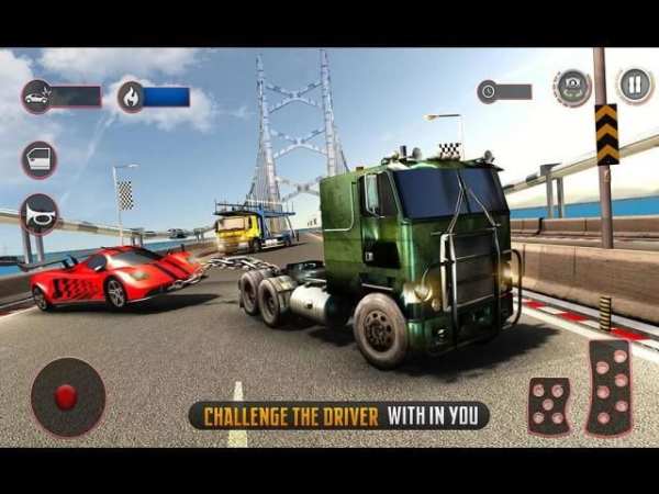 Chained Car Transport Truck Driving Games screenshot 10