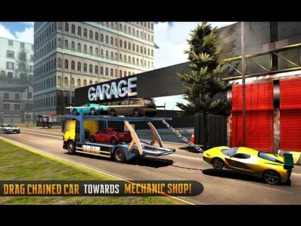 Chained Car Transport Truck Driving Games screenshot 8