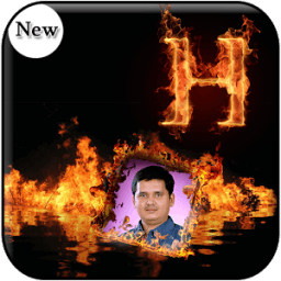 Fire Text Photo Frames Maker أيقونة