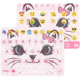 Cute Cat Emoji Keyboard Theme