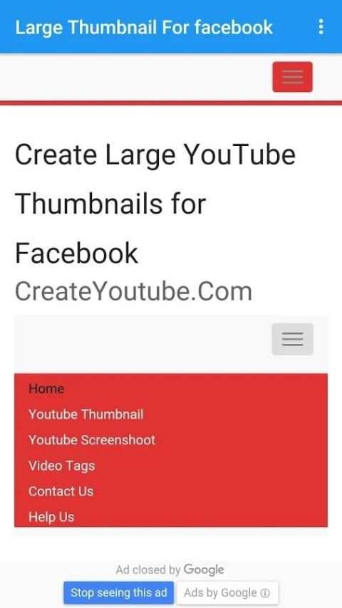 Create Large Thumbnail for Facebook screenshot 1