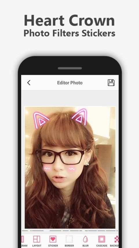 Heart Crown Photo Filters Stickers screenshot 5