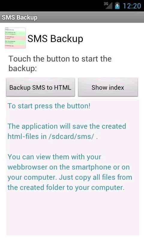 SMS Backup screenshot 4
