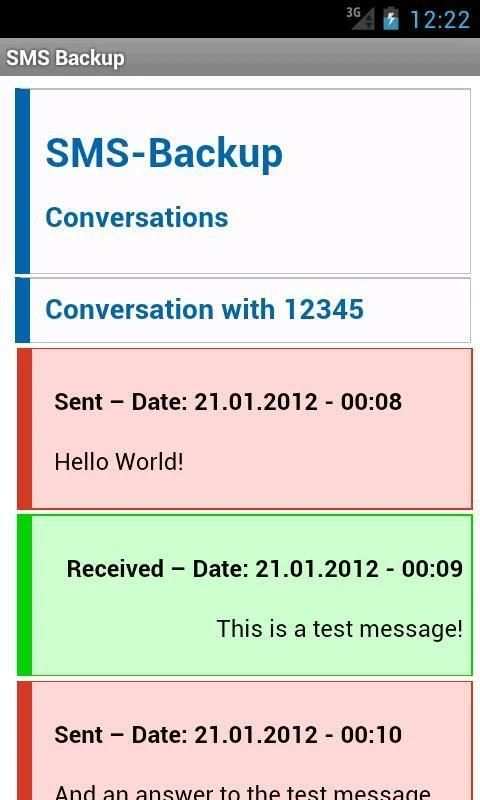 SMS Backup screenshot 1