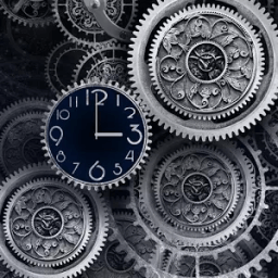 FREE Black Clock LiveWallpaper أيقونة